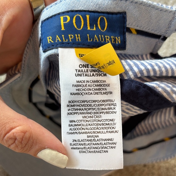 Polo by Ralph Lauren Blue and White Seersucker Hat - Picture 4 of 4